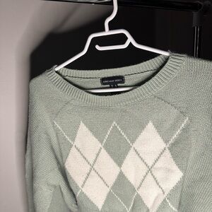 Streetwear Society Mint Green Argyle Sweater